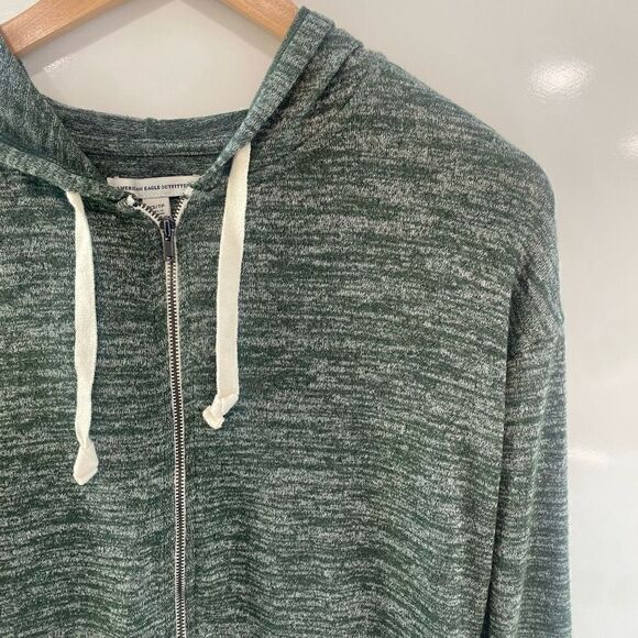 American Eagle Outfitters Womens Full Zip Cropped Hoodie Gray Green Size XS - Picture 2 of 6